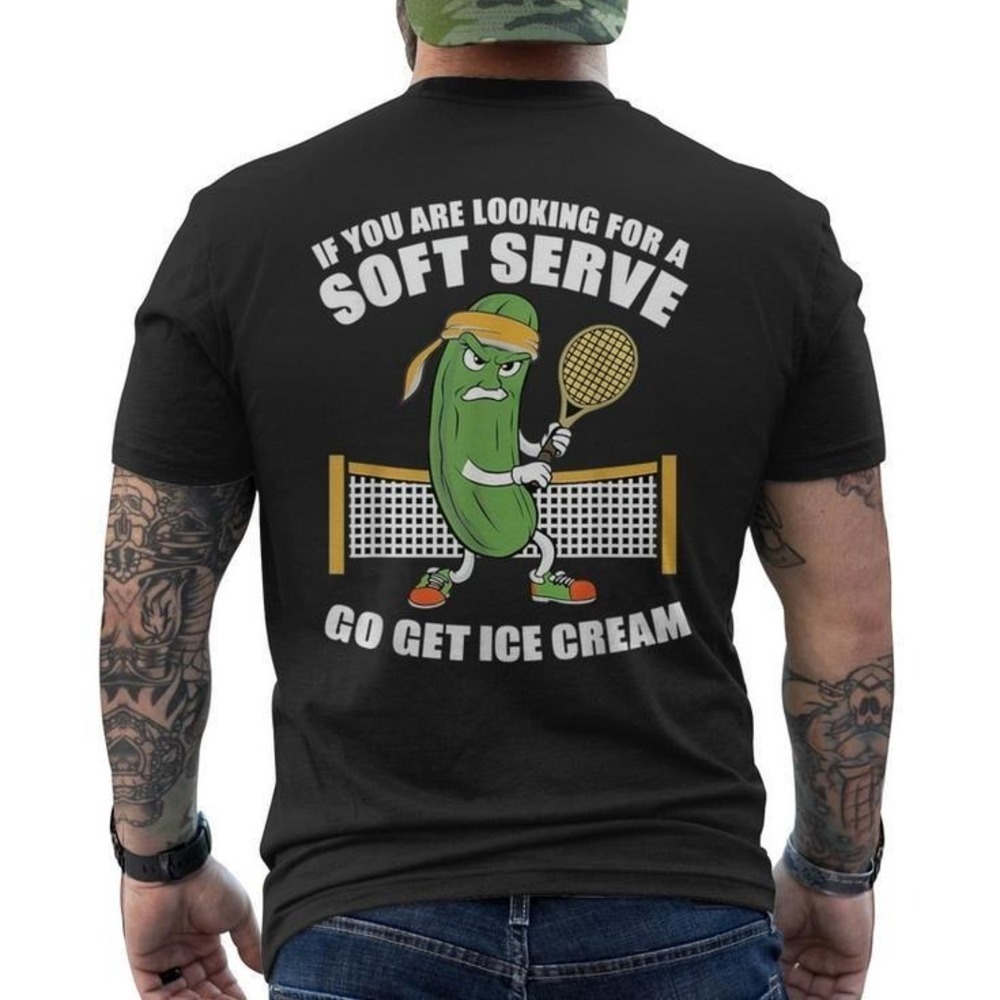 Pickleball Playing Pickle Tennis Serve Ice Cream Unisex Tshirt
